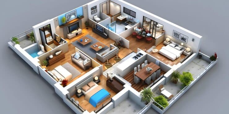 Compact 4 Bedroom Flat House Plans for Urban Living